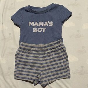 Baby Essentials Blue Baby “Mama’s Boy” Outfit